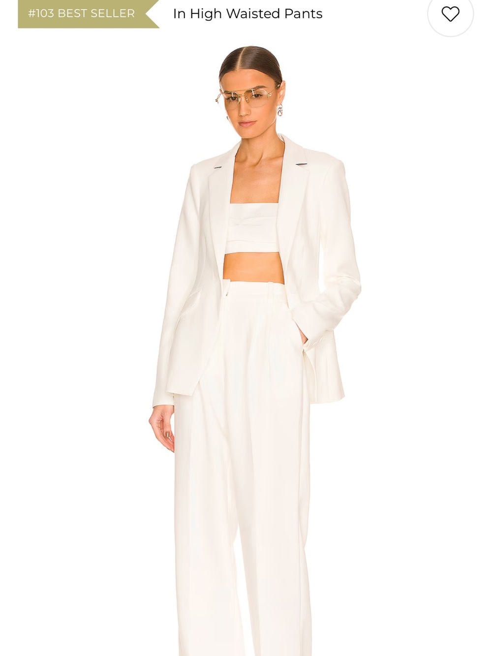 Favorite Daughter White High-Waisted Wide Leg Trousers COLLECTION Ivory